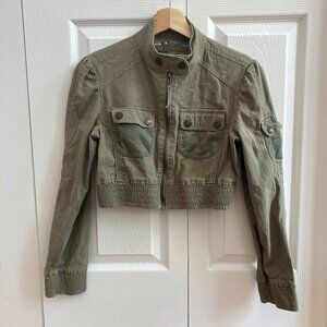Original Star Jeans Vintage Y2K Cropped Zip Jacket | Sage Green M
